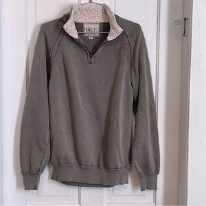 BKE Buckle Men's XL Cotton 1/4 Zip Neck Solid Long Sleeve Shirt Sweater